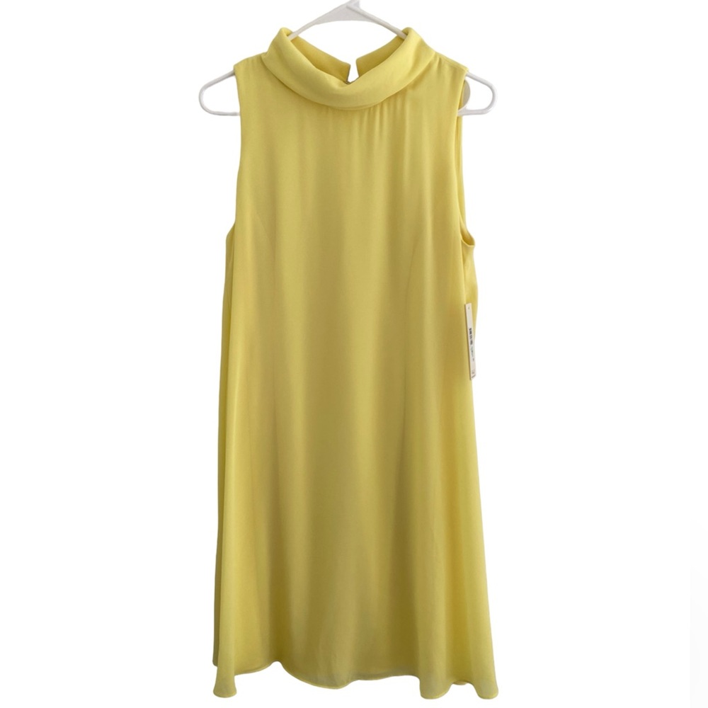 Eliza J mock neck shift yellow dress